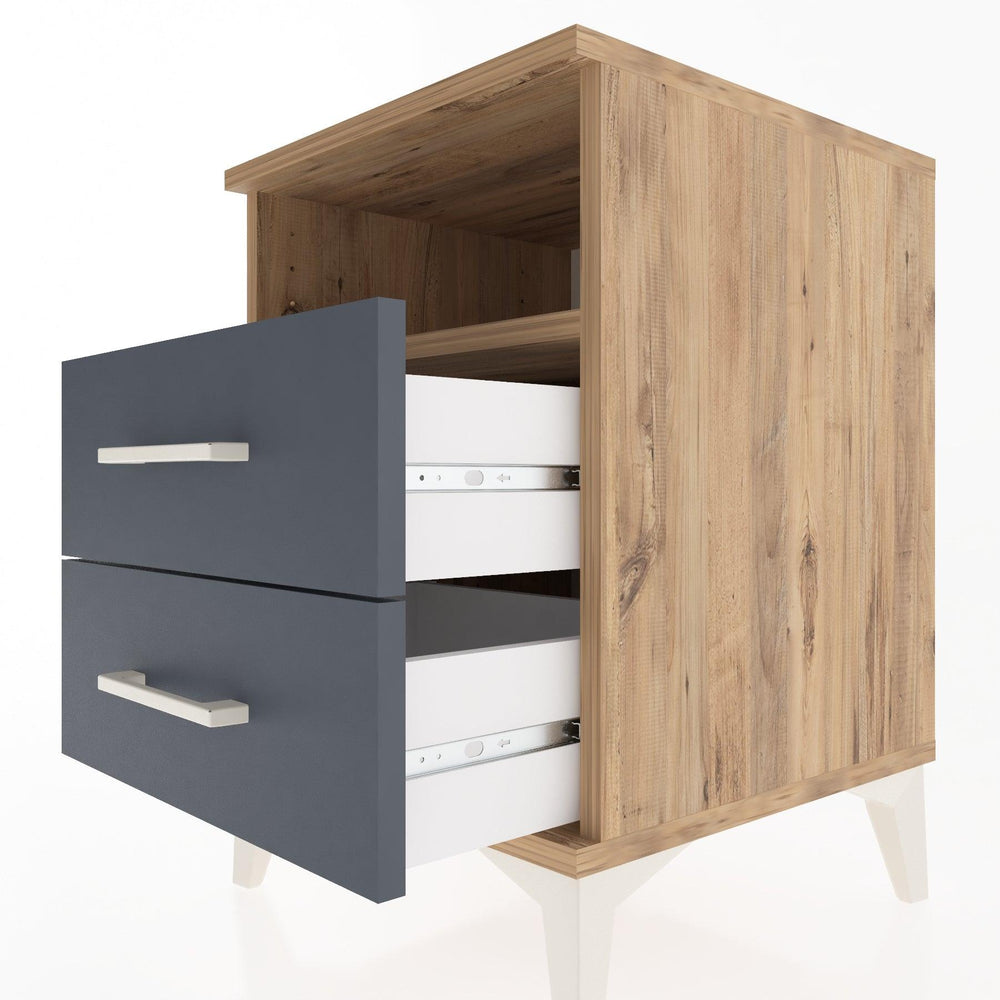 Woodntry Modular Nightstand Pine 44x44x52 cm with Drawers and Shelves CR2-3