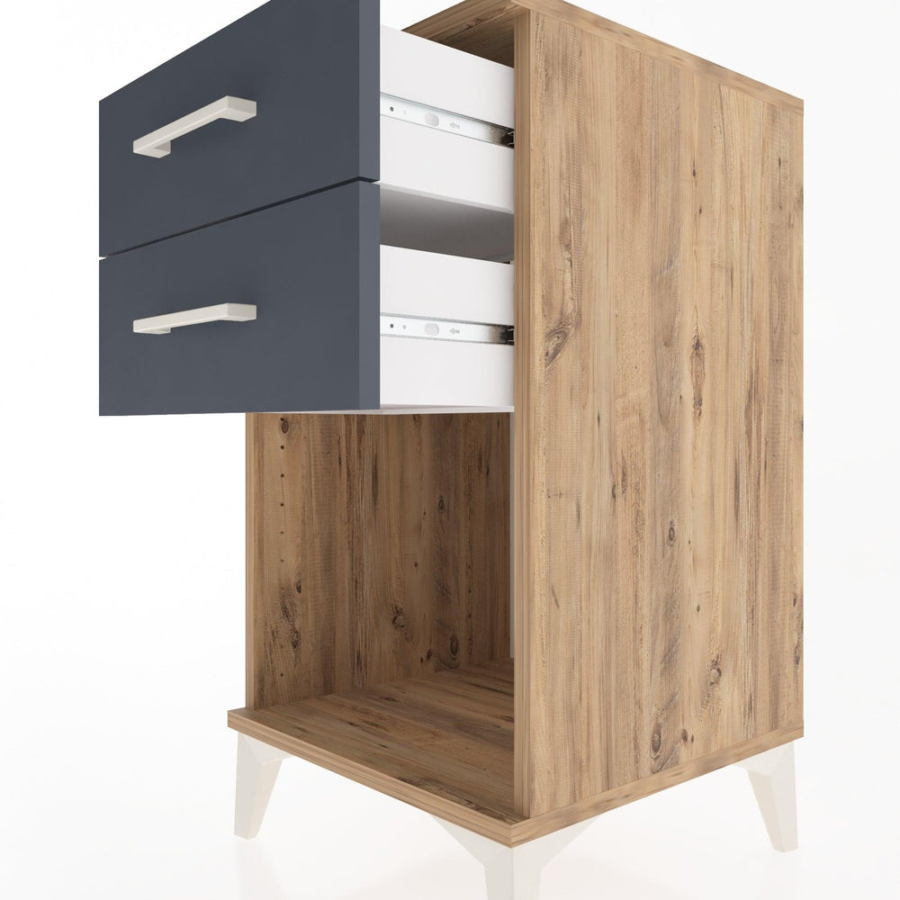 Woodntry Modular Nightstand Pine 44x44x68 cm with Drawers and Shelves CR2-3