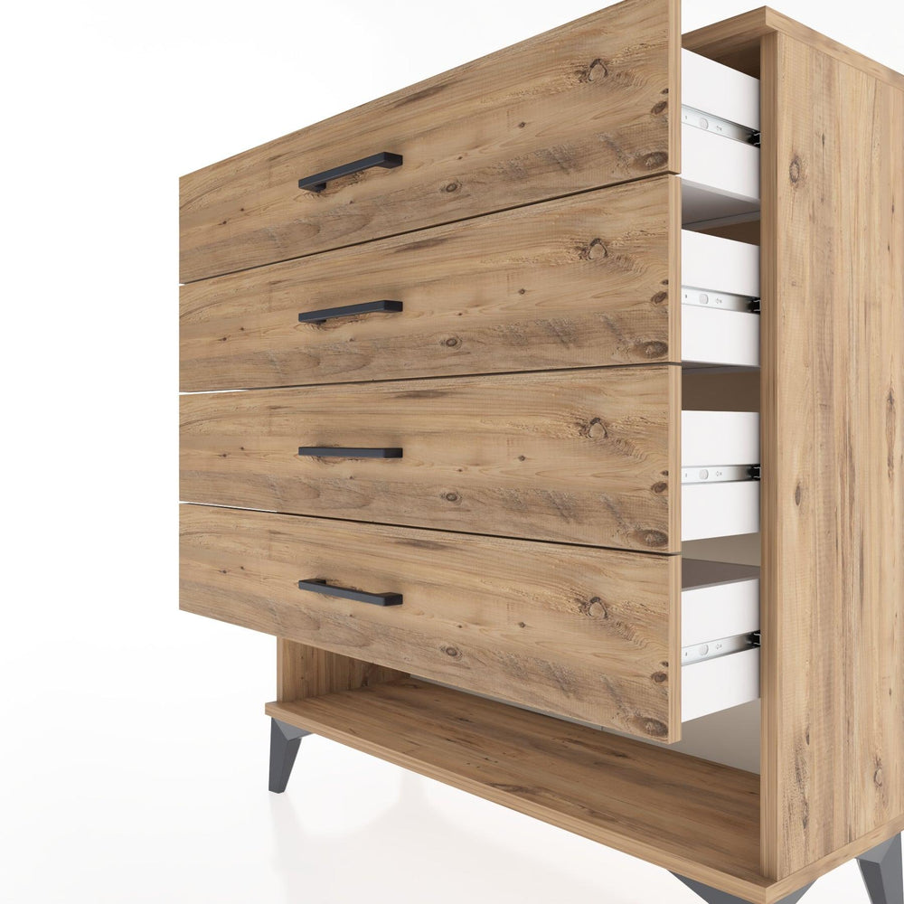 Woodntry Modular Dresser Pine 88x30x84 cm with Drawers and Shelves CR2-3