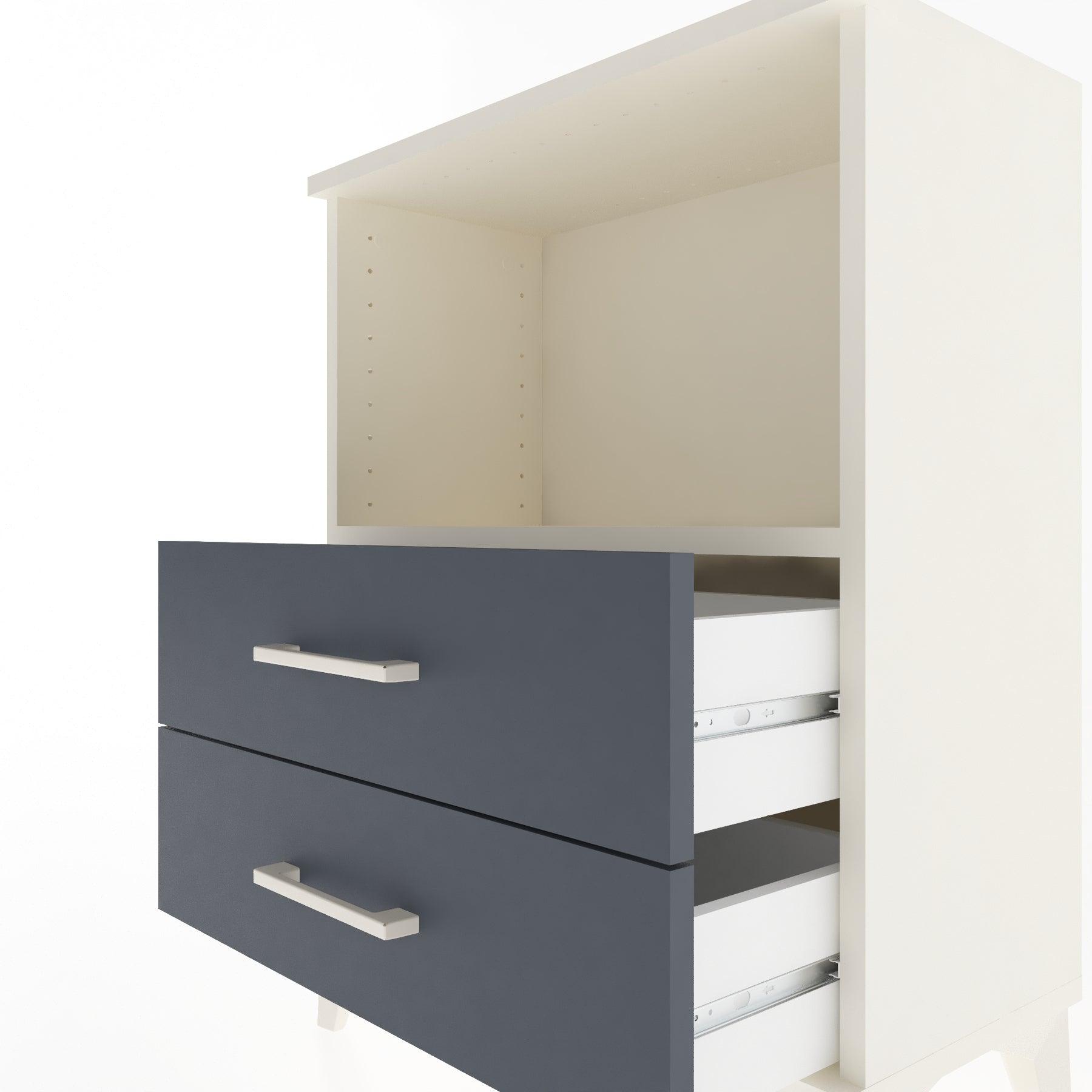 Woodntry Modular Nightstand Moonstone 60x30x68 cm with Drawer and Shelf CR3-1