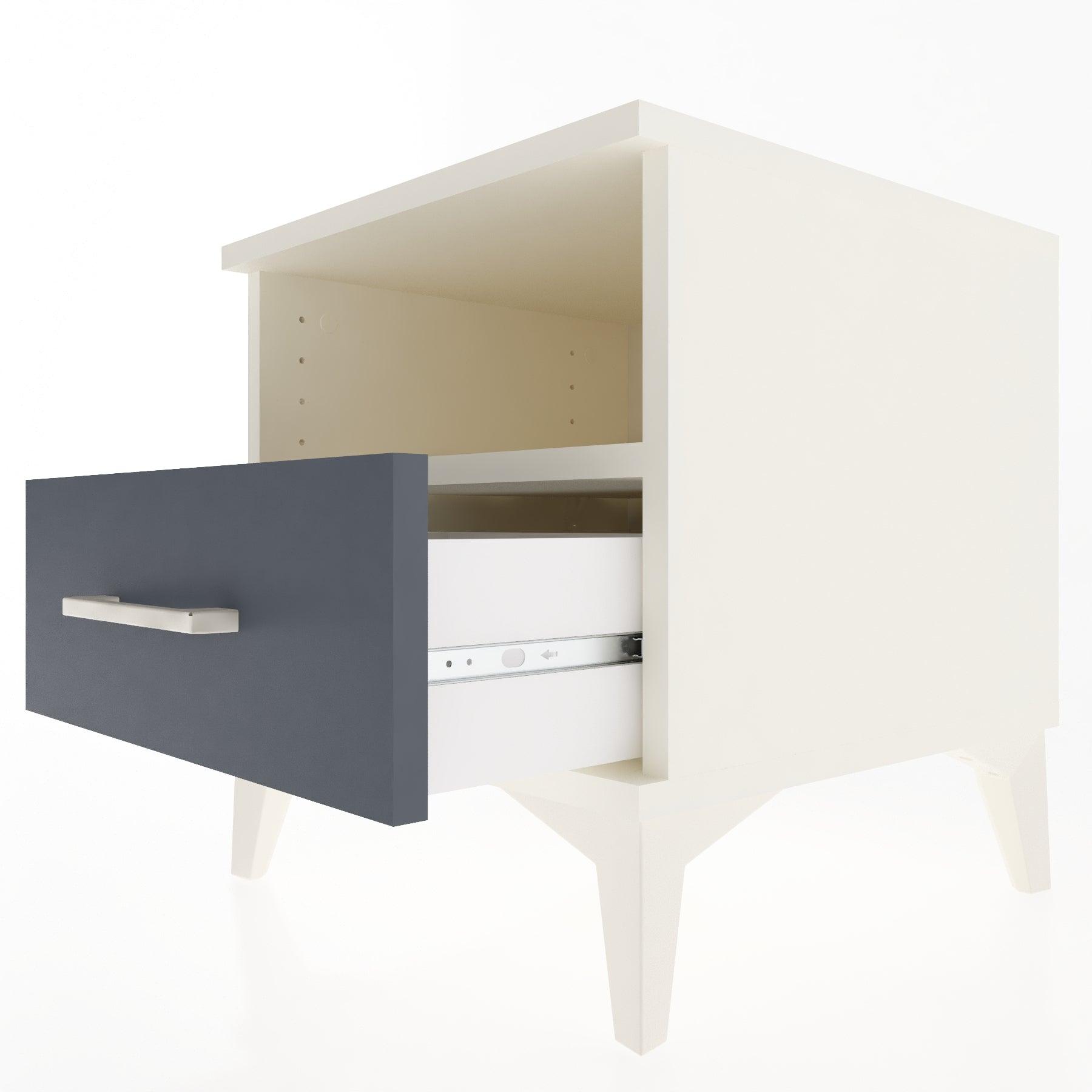 Woodntry Modular Nightstand Moonstone 44x44x36 cm with Drawer and Shelf CR3-1
