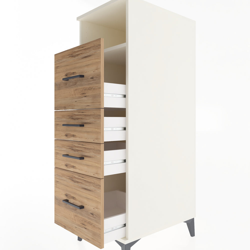 Woodntry Modular Cabinet Moonstone 44x59x122 cm with Drawers and Shelves CR103-1