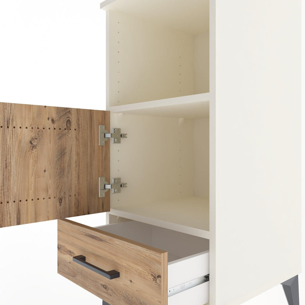 Woodntry Modüler Komodin Aytaşı 44x44x84 cm Fonksiyonel F47-1