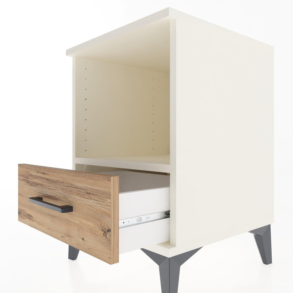 Woodntry Modular Nightstand Moonstone 44x44x52 cm with Drawer and Shelf CR3-1