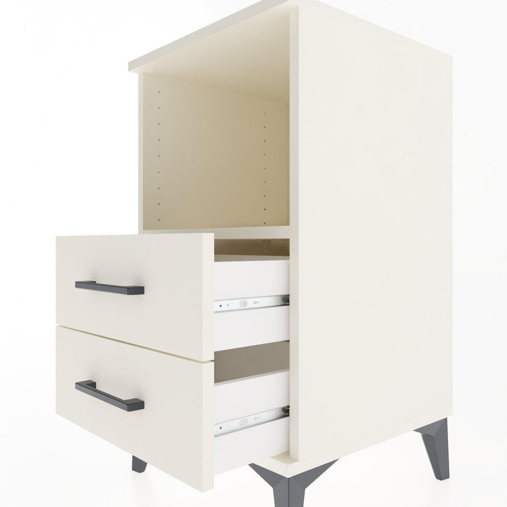 Woodntry Modular Nightstand Moonstone 44x44x68 cm with Drawer and Shelf CR3-1