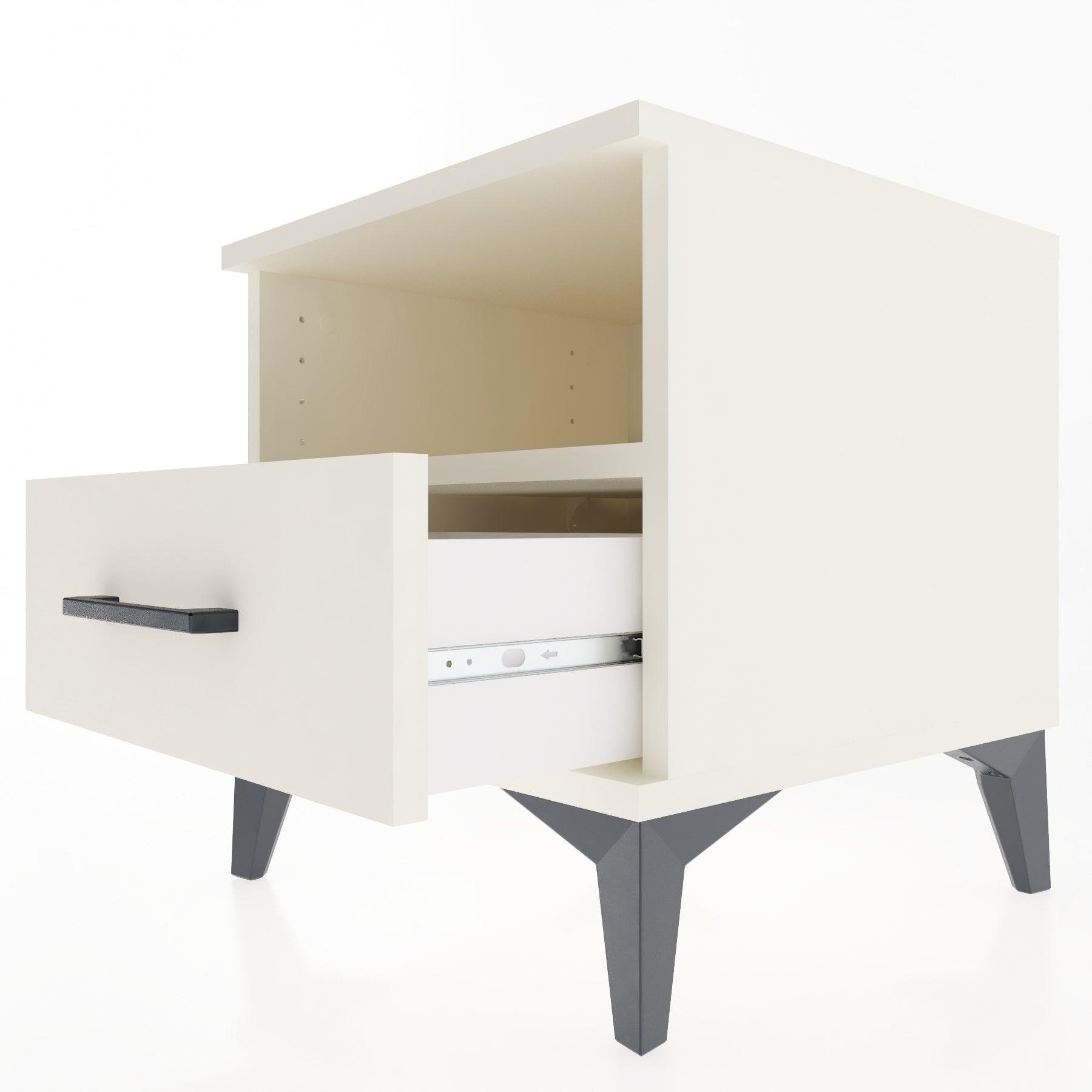 Woodntry Modular Nightstand Moonstone 44x44x36 cm with Drawer and Shelf CR3-1