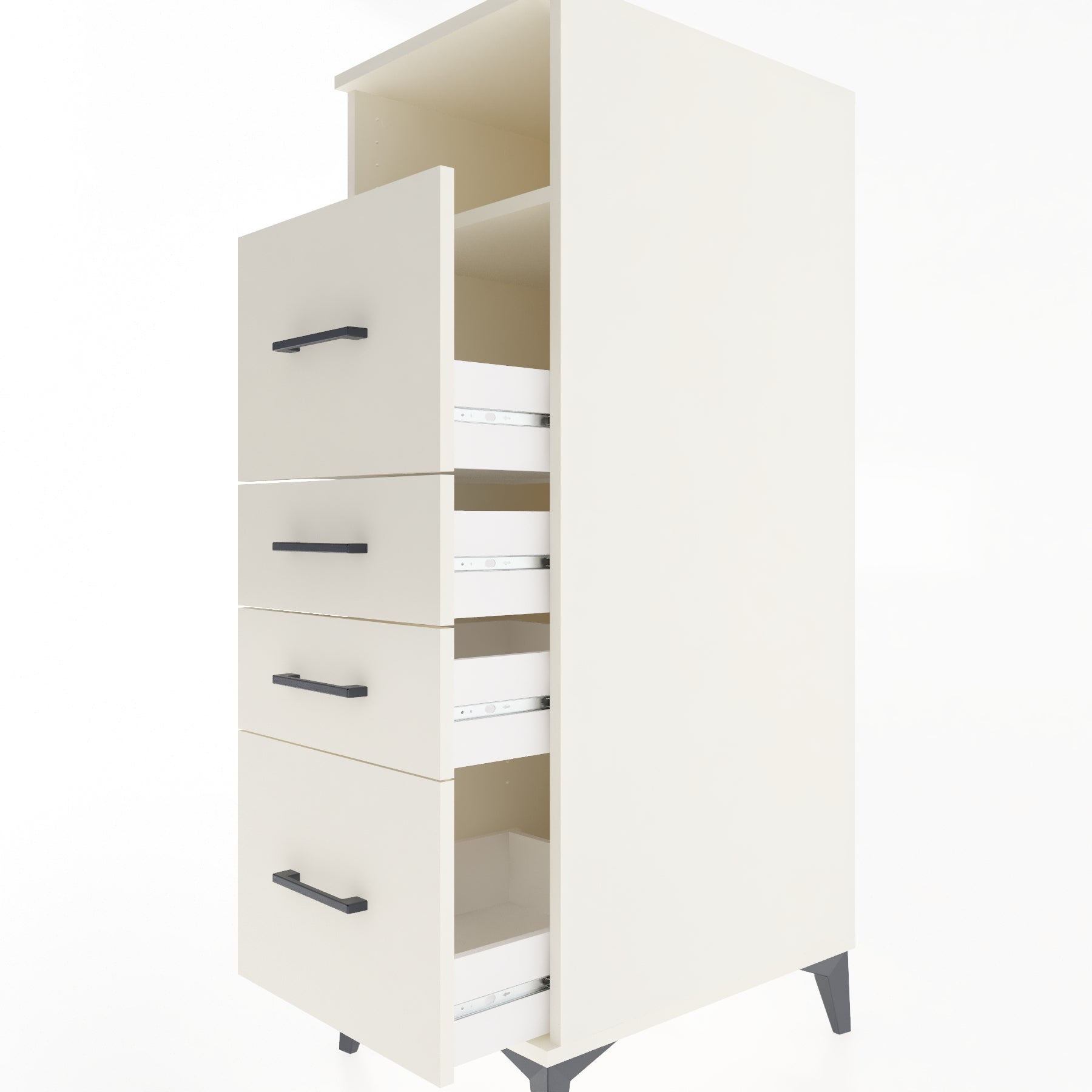 Woodntry Modular Cabinet Moonstone 44x59x122 cm with Drawers and Shelves CR103-1