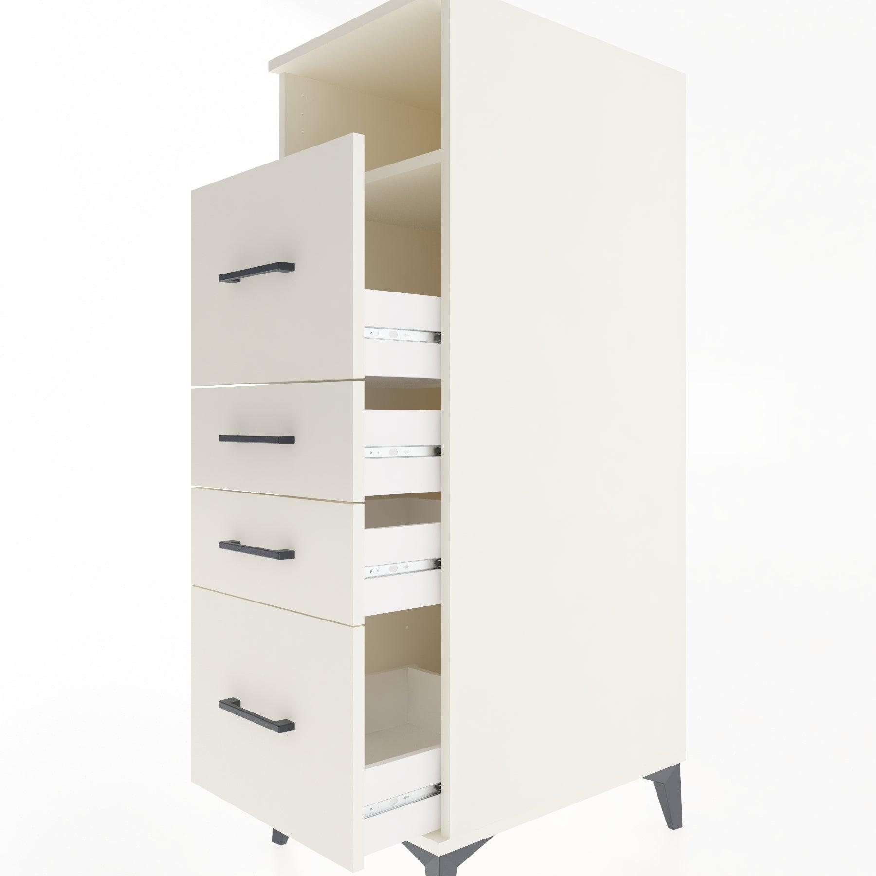 Woodntry Modular Cabinet Moonstone 44x30x122 cm with Drawers and Shelves CR103-1