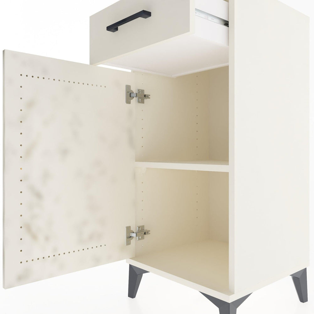 Woodntry Modüler Komodin Aytaşı 44x44x84 cm Kapaklı ve Çekmeceli KC25-1