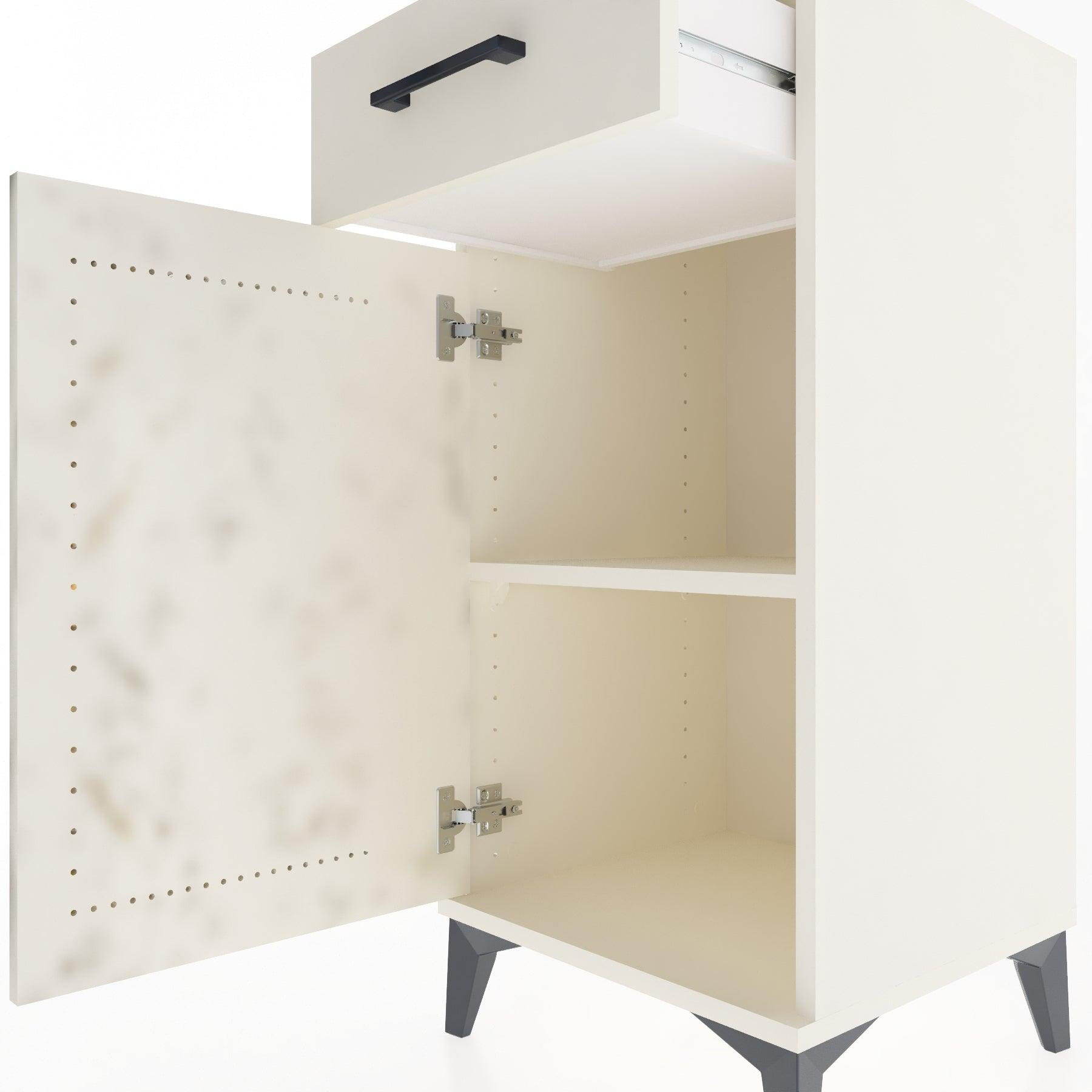 Woodntry Modular Nightstand Moonstone 44x44x84 cm with Cover and Drawer KC25-1
