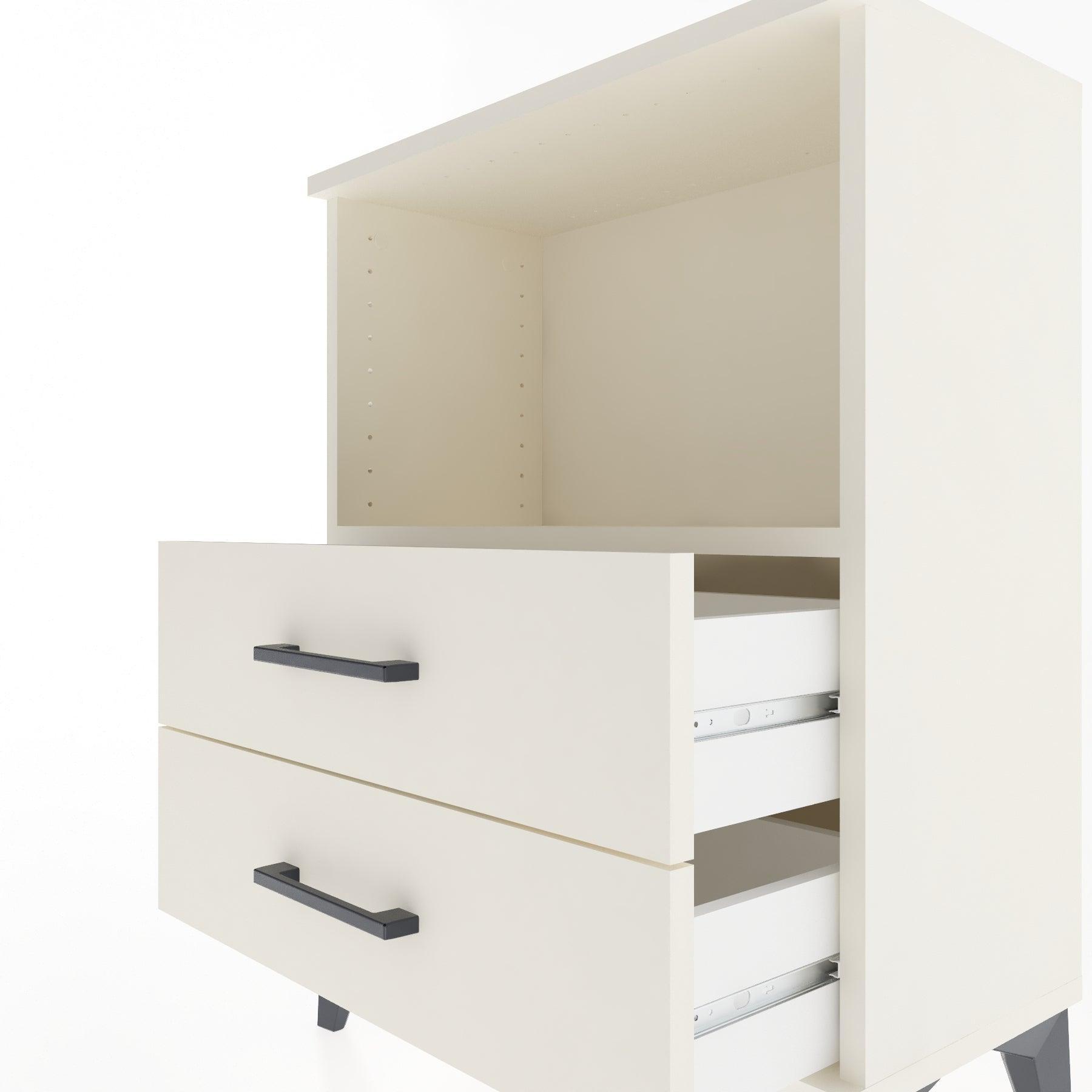 Woodntry Modular Nightstand Moonstone 60x30x68 cm with Drawer and Shelf CR3-1