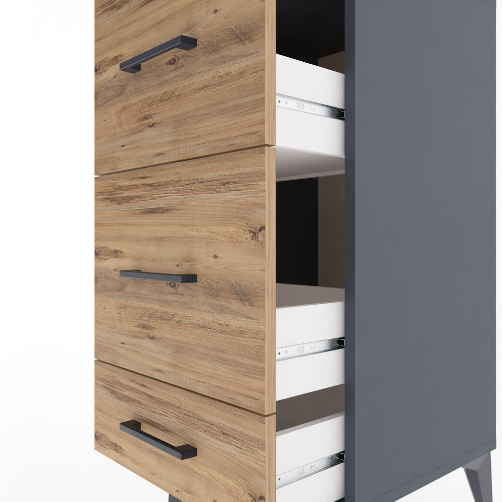 Woodntry Modular Nightstand Anthracite 44x44x84 cm Drawer C3-2