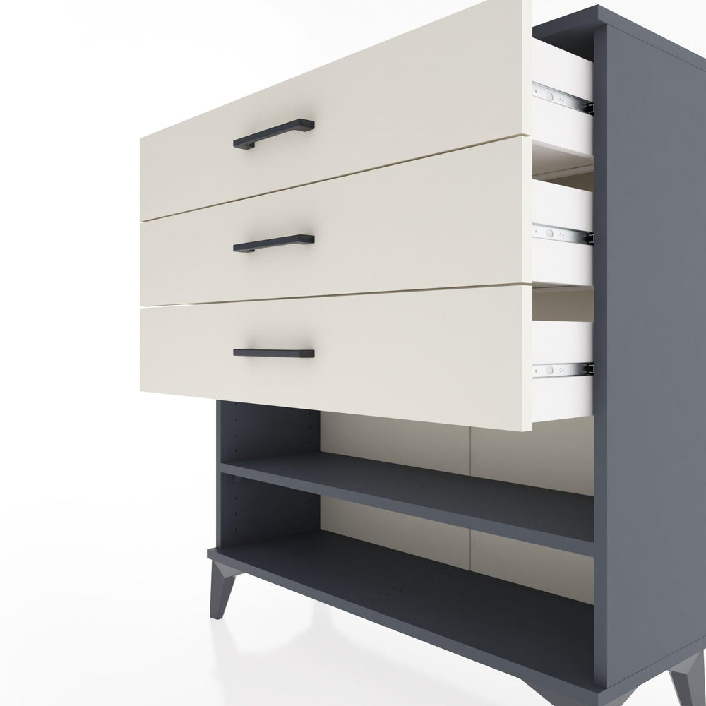 Woodntry Modular Dresser Anthracite 88x30x84 cm with Drawers and Shelves CR3-2