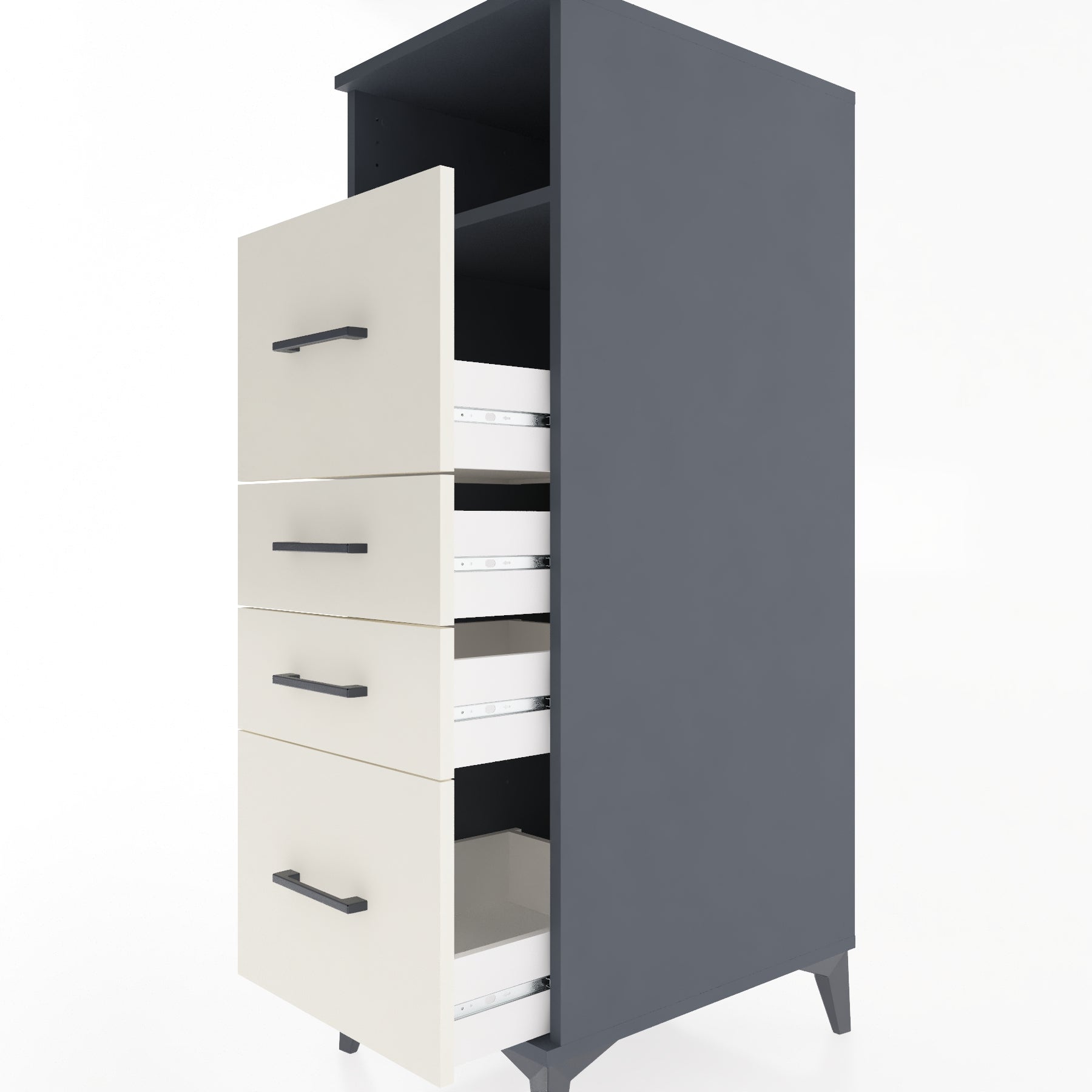 Woodntry Modular Cabinet Anthracite 44x59x122 cm with Drawers and Shelves CR103-2