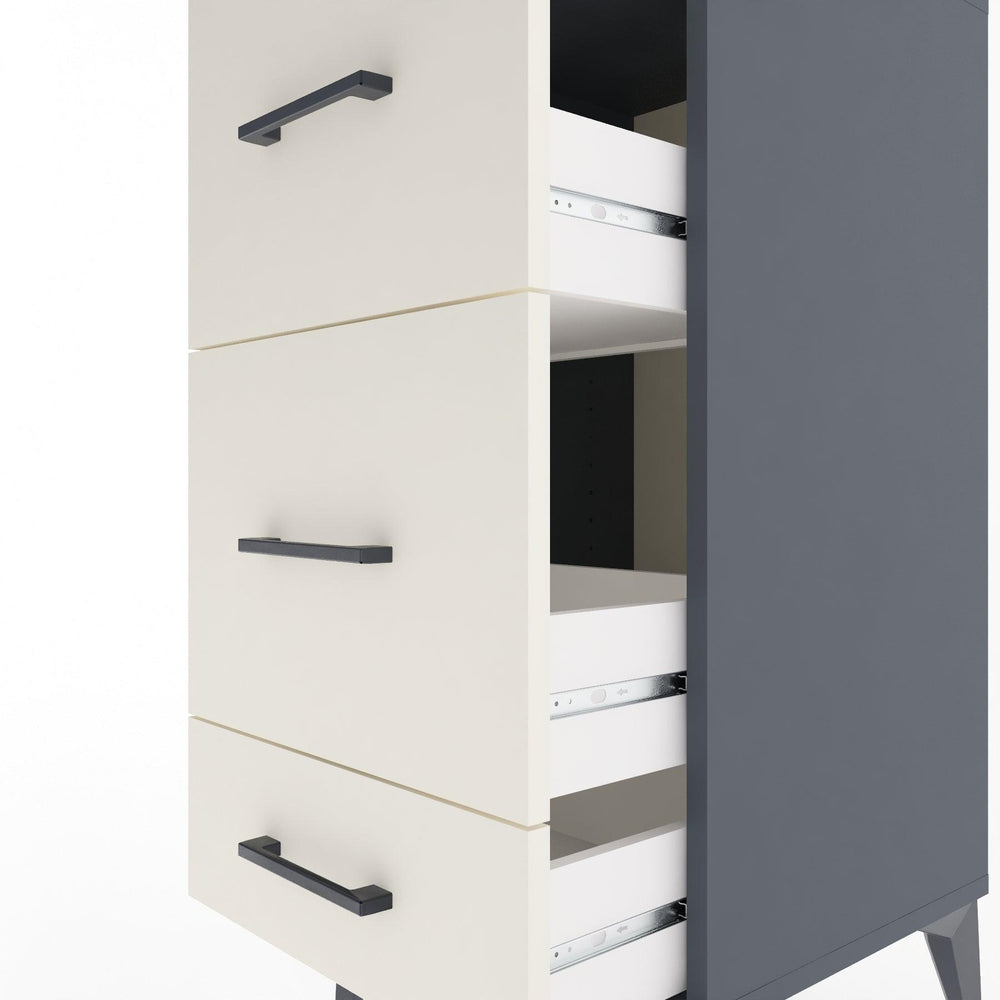 Woodntry Modular Nightstand Anthracite 44x44x84 cm Drawer C3-2