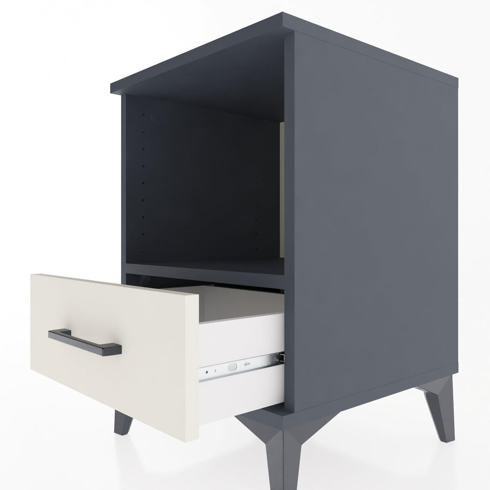 Woodntry Modular Nightstand Anthracite 44x44x52 cm with Drawers and Shelves CR3-2