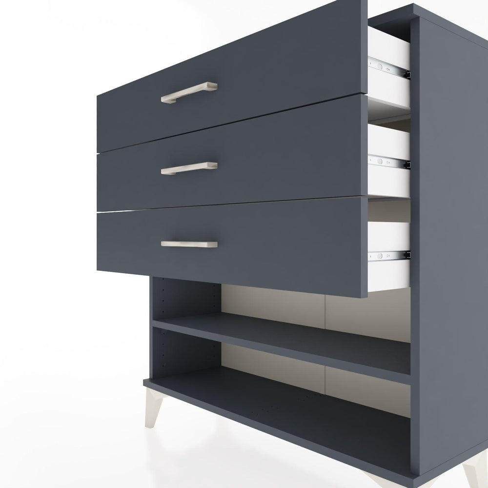 Woodntry Modular Dresser Anthracite 88x30x84 cm with Drawers and Shelves CR3-2