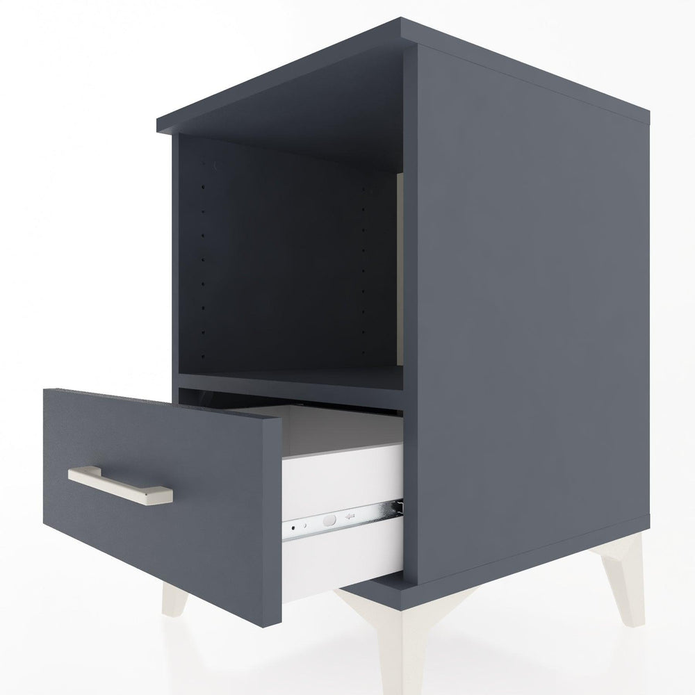 Woodntry Modular Nightstand Anthracite 44x44x52 cm with Drawers and Shelves CR3-2