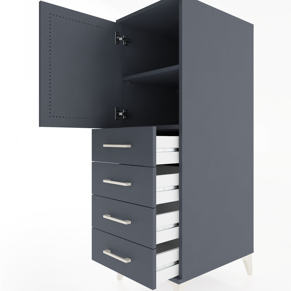 Woodntry Modular Cabinet Anthracite 44x59x122 cm with Doors and Drawers KC53-2