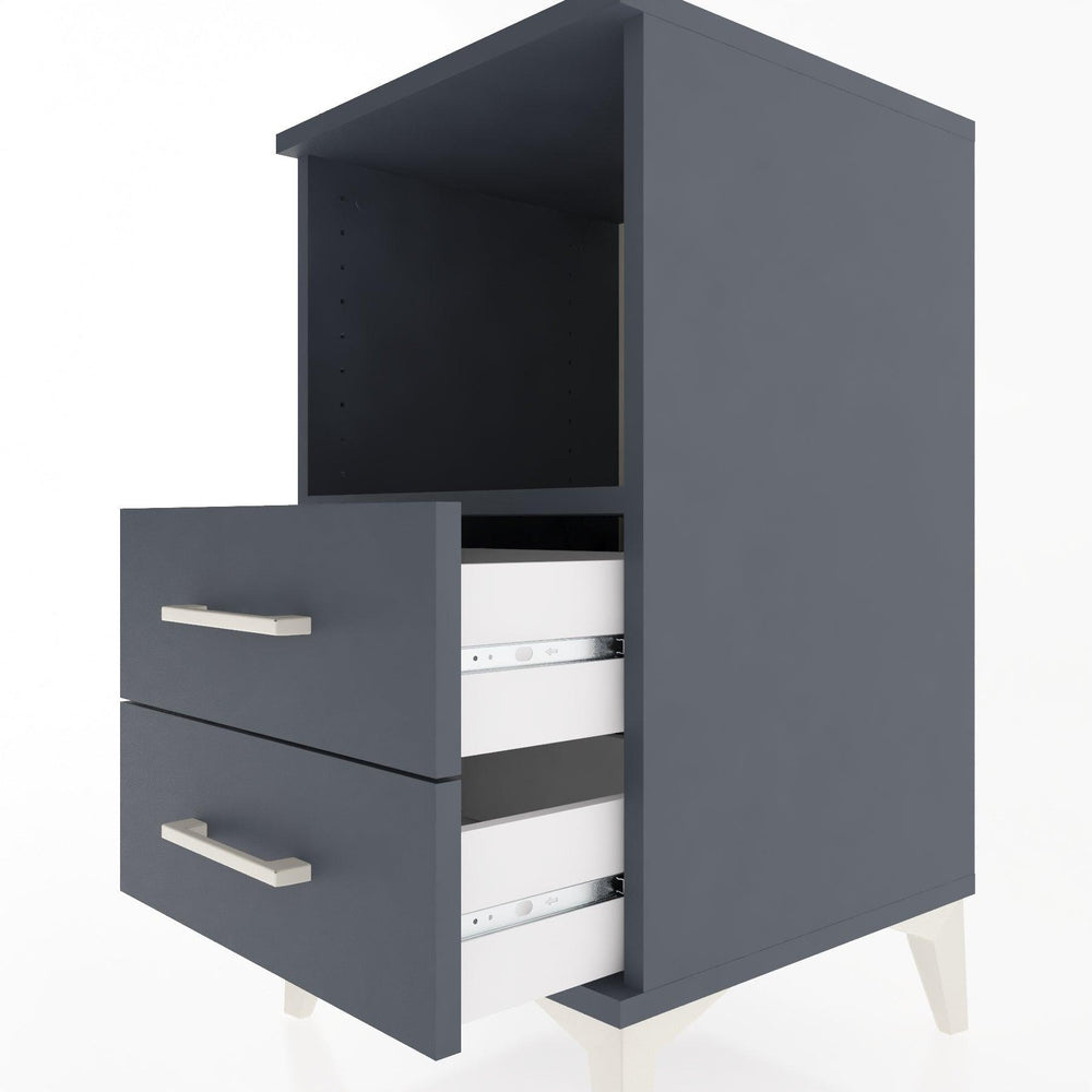 Woodntry Modular Nightstand Anthracite 44x44x68 cm with Drawers and Shelves CR3-2