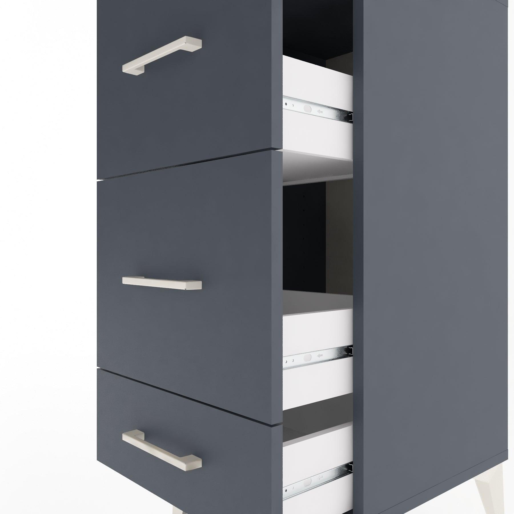 Woodntry Modular Nightstand Anthracite 44x44x84 cm Drawer C3-2