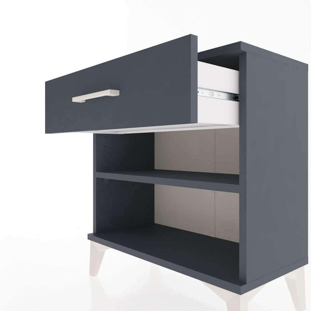 Woodntry Modular Nightstand Anthracite 60x30x52 cm with Drawers and Shelves CR3-2