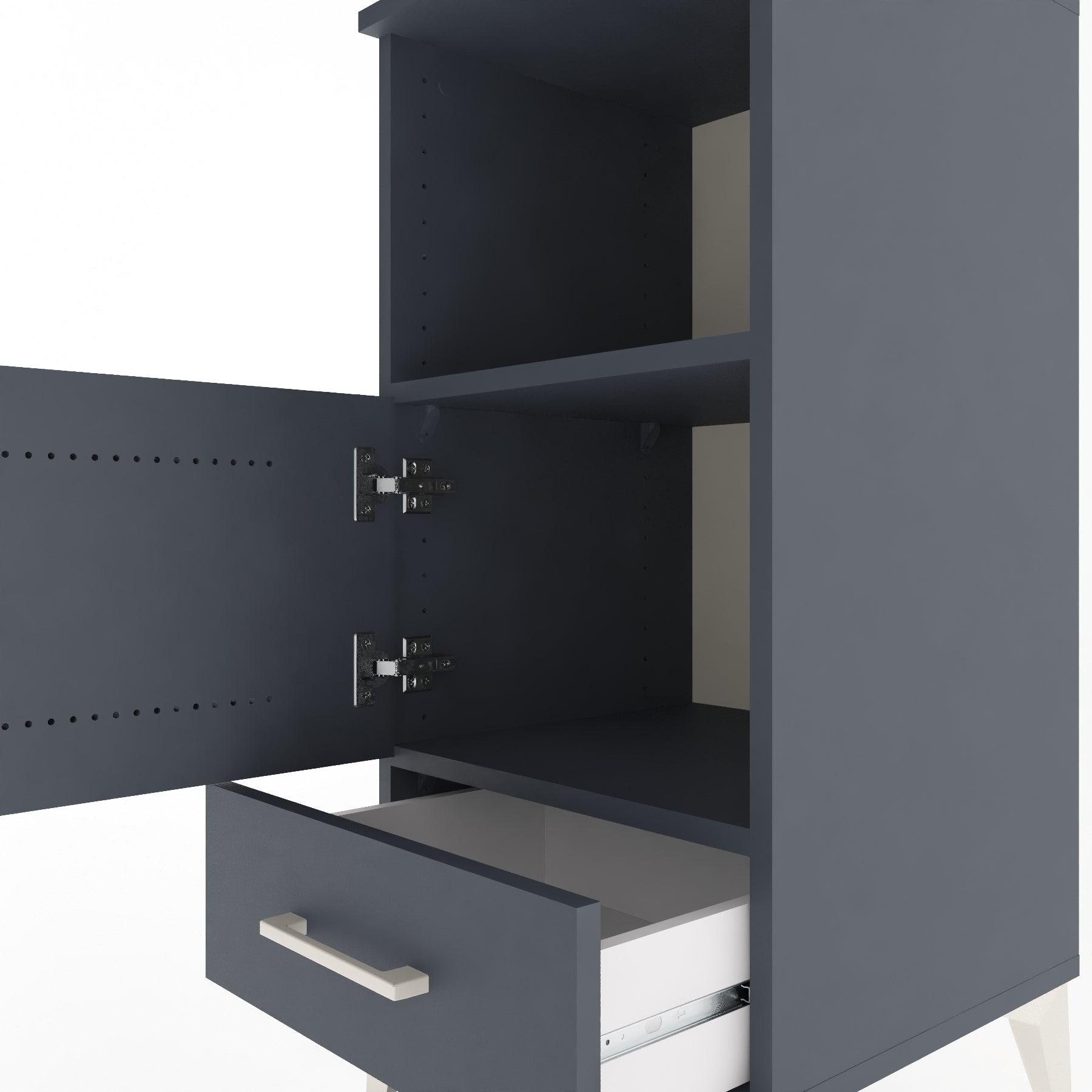 Woodntry Modular Nightstand Anthracite 44x44x84 cm Functional F47-2