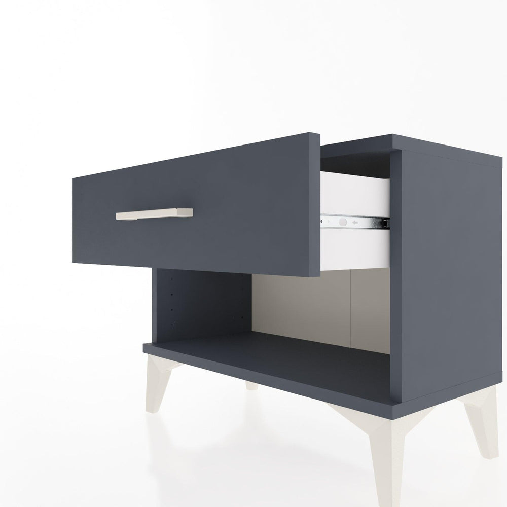 Woodntry Modular Nightstand Anthracite 60x30x36 cm with Drawers and Shelves CR3-2