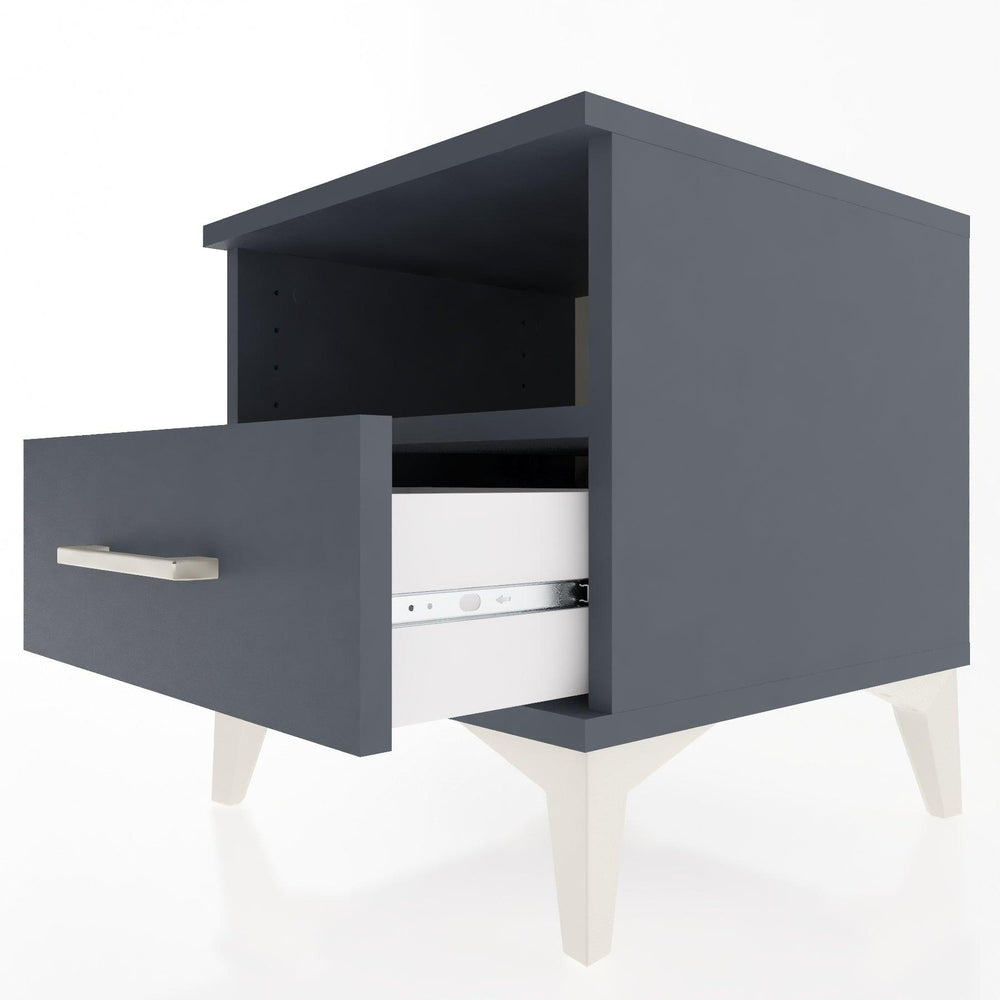 Woodntry Modüler Komodin Antrasit 44x44x36 cm Çekmeceli ve Raflı CR3-2