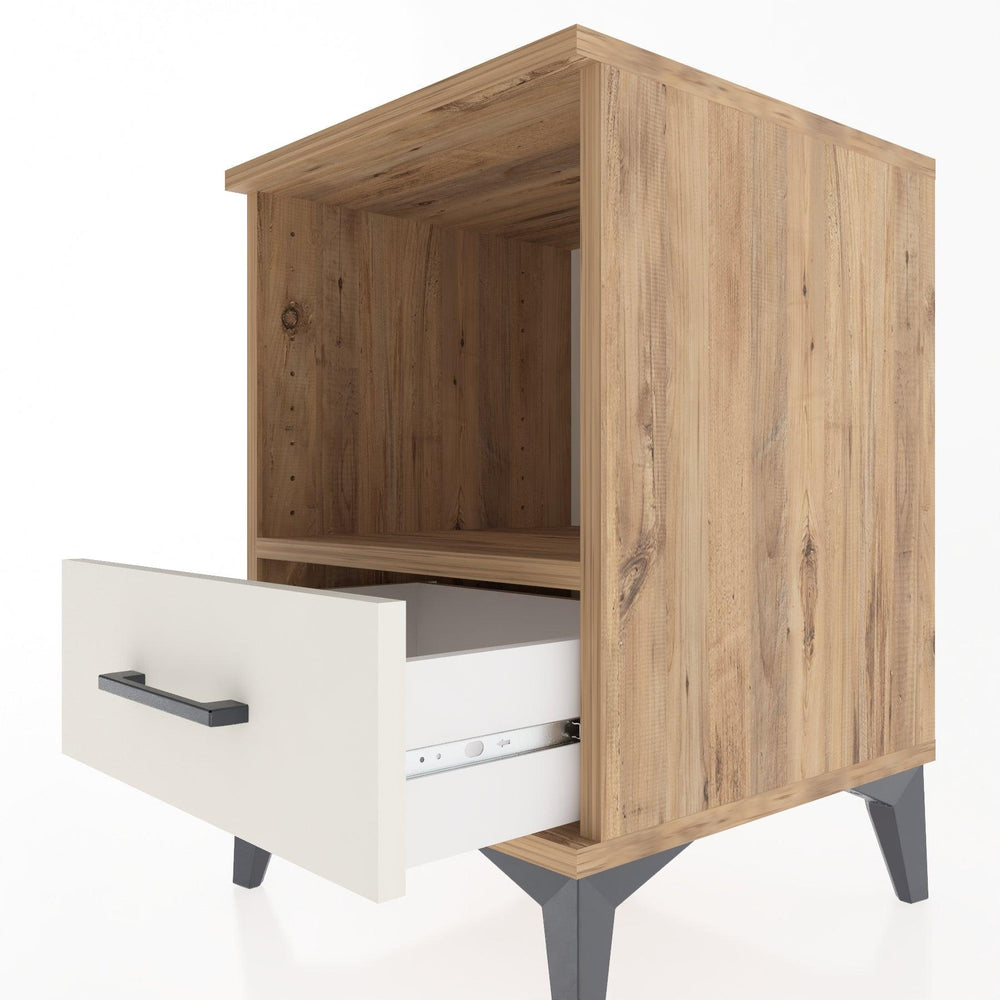 Woodntry Modular Nightstand Pine 44x44x52 cm with Drawers and Shelves CR3-3