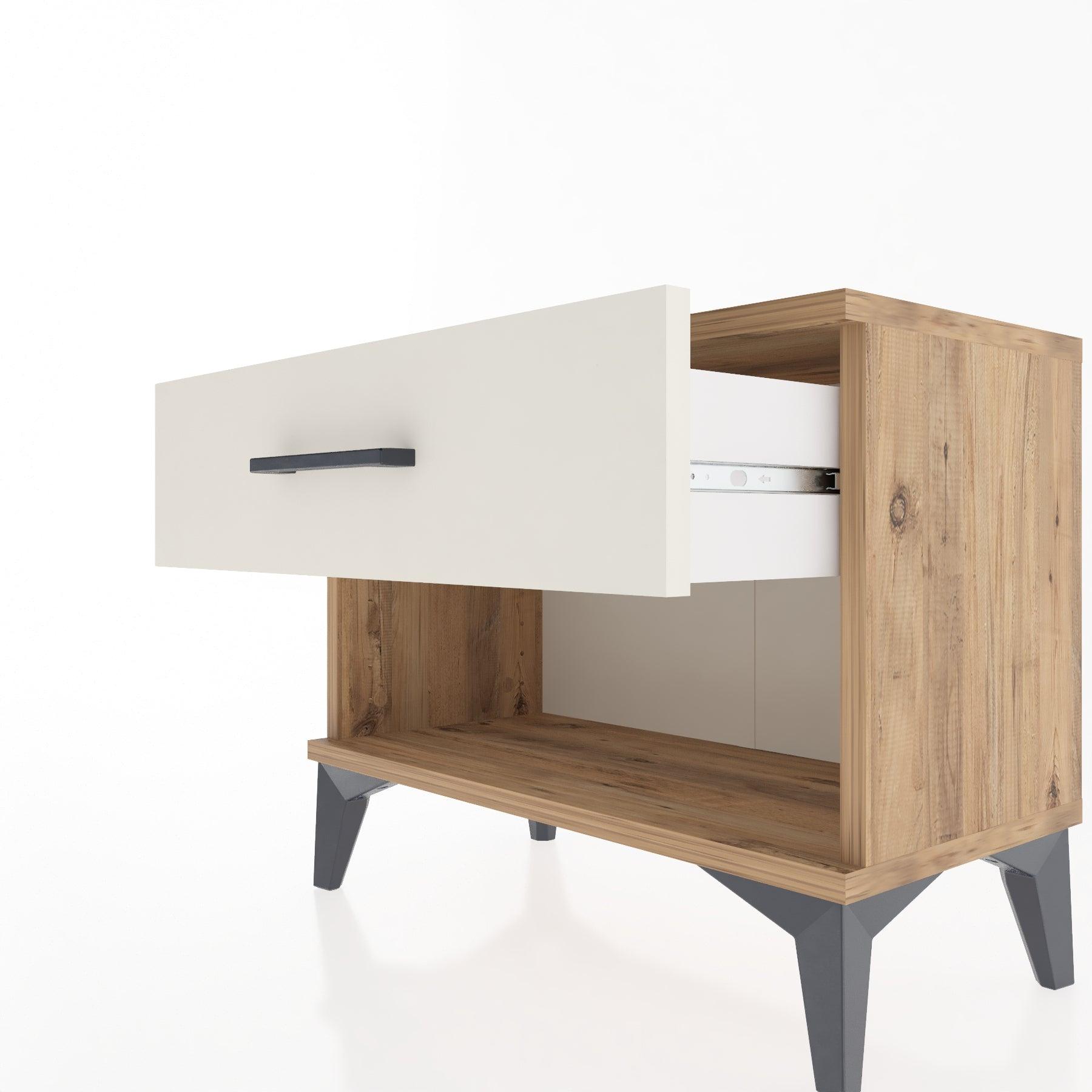 Woodntry Modular Nightstand Pine 60x30x36 cm with Drawers and Shelves CR3-3