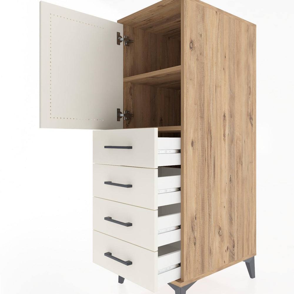 Woodntry Modular Cabinet Pine 44x30x122 cm with Doors and Drawers KC53-3