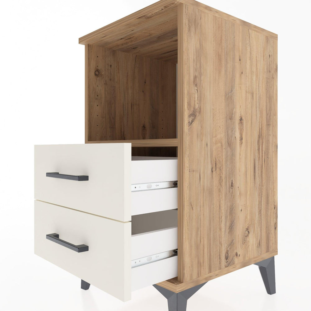 Woodntry Modular Nightstand Pine 44x44x68 cm with Drawers and Shelves CR3-3