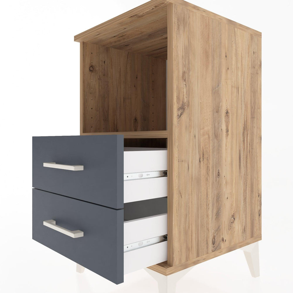 Woodntry Modular Nightstand Pine 44x44x68 cm with Drawers and Shelves CR3-3
