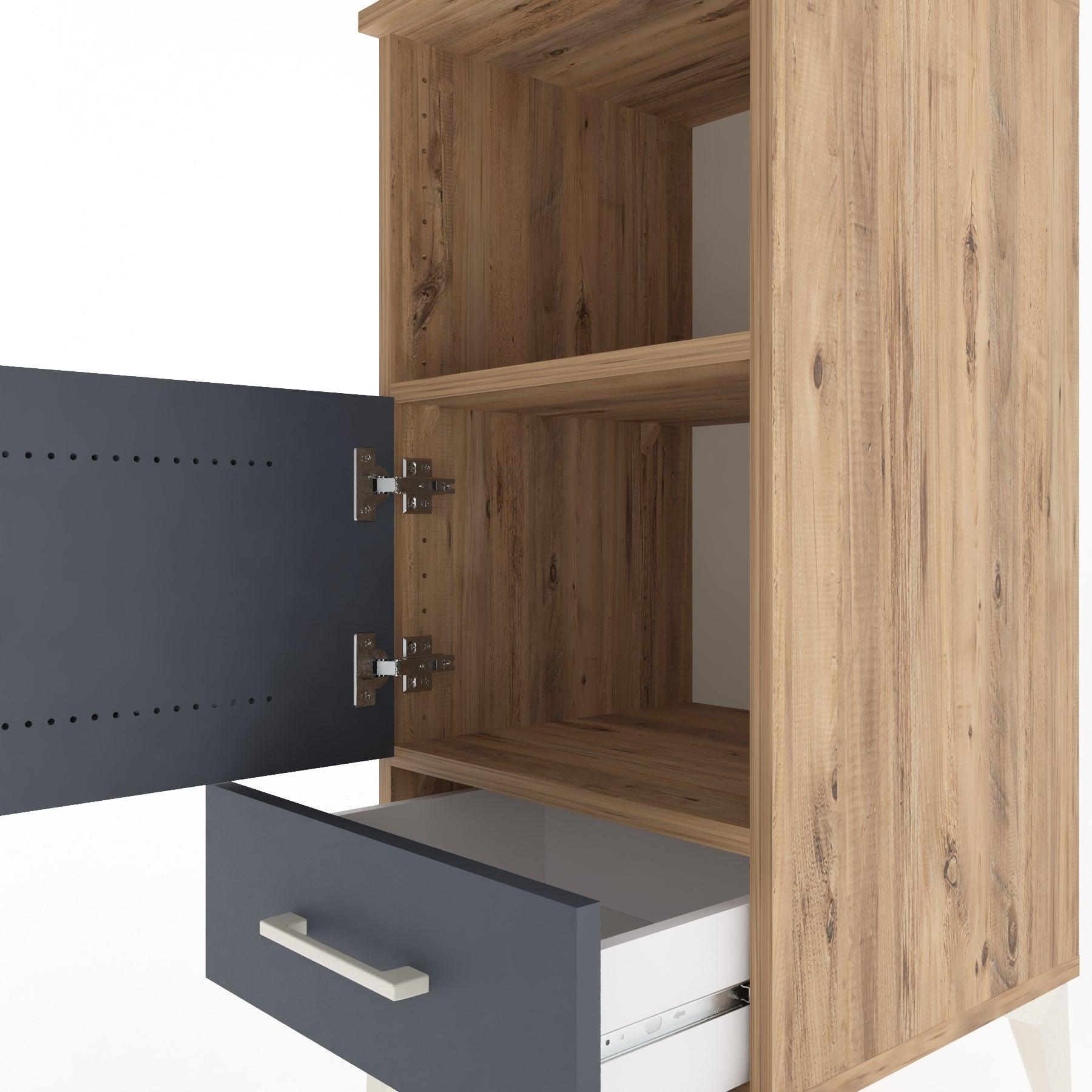 Woodntry Modular Nightstand Pine 44x44x84 cm Functional F47-3