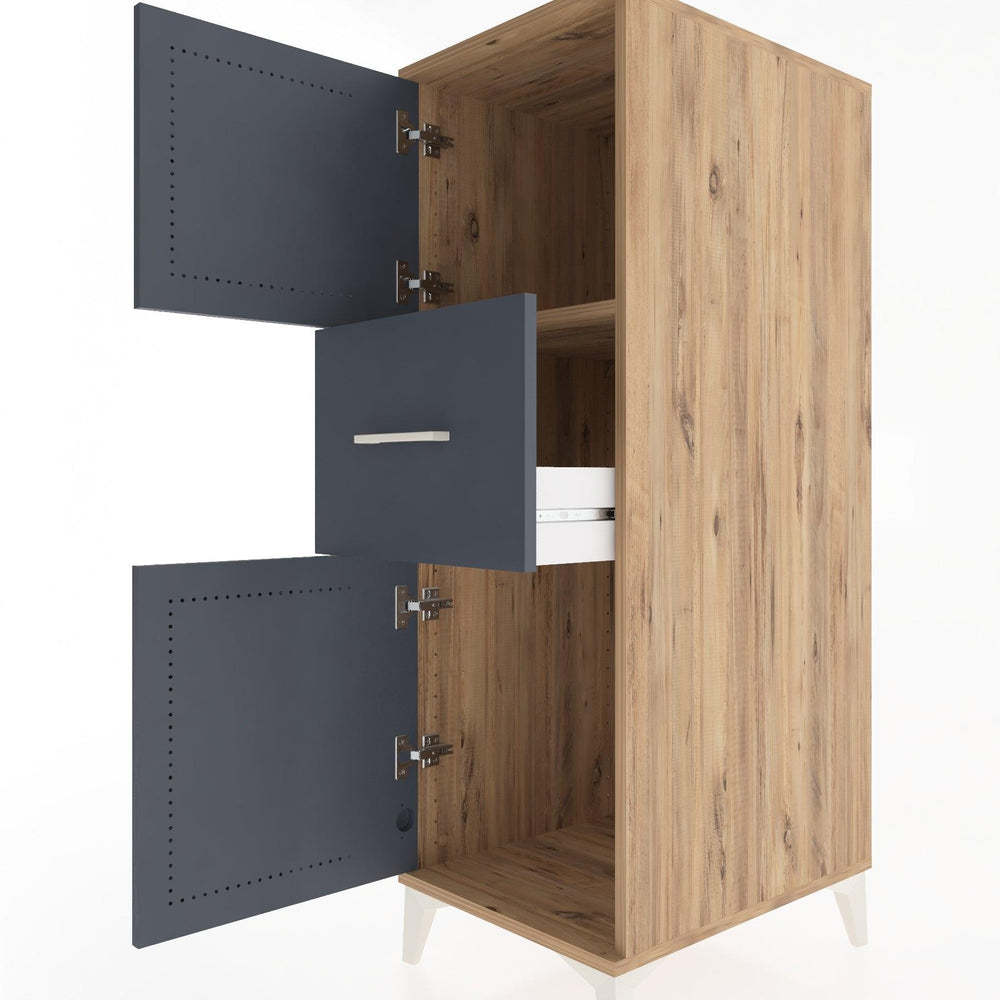 Woodntry Modular Cabinet Pine 44x30x122 cm with Doors and Drawers KC3-3