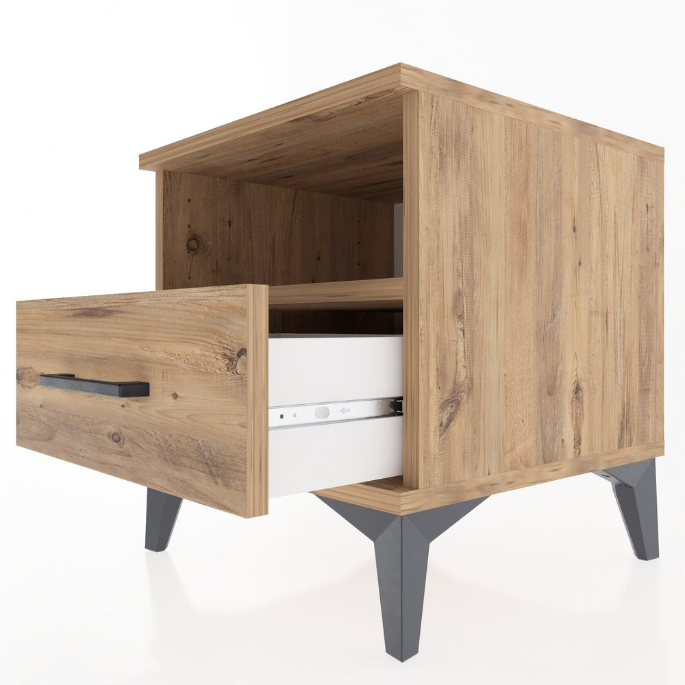 Woodntry Modüler Komodin Çam 44x44x36 cm Çekmeceli ve Raflı CR3-3