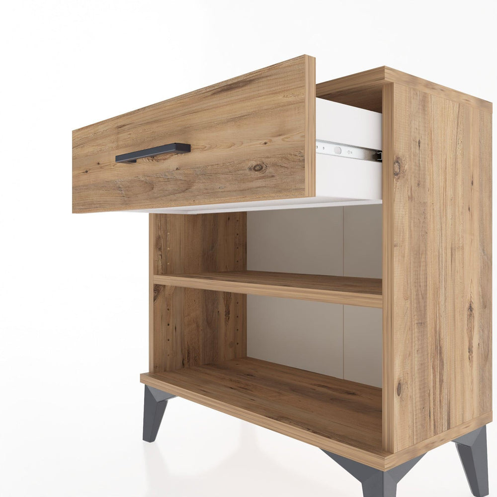 Woodntry Modular Nightstand Pine 60x30x52 cm with Drawers and Shelves CR3-3