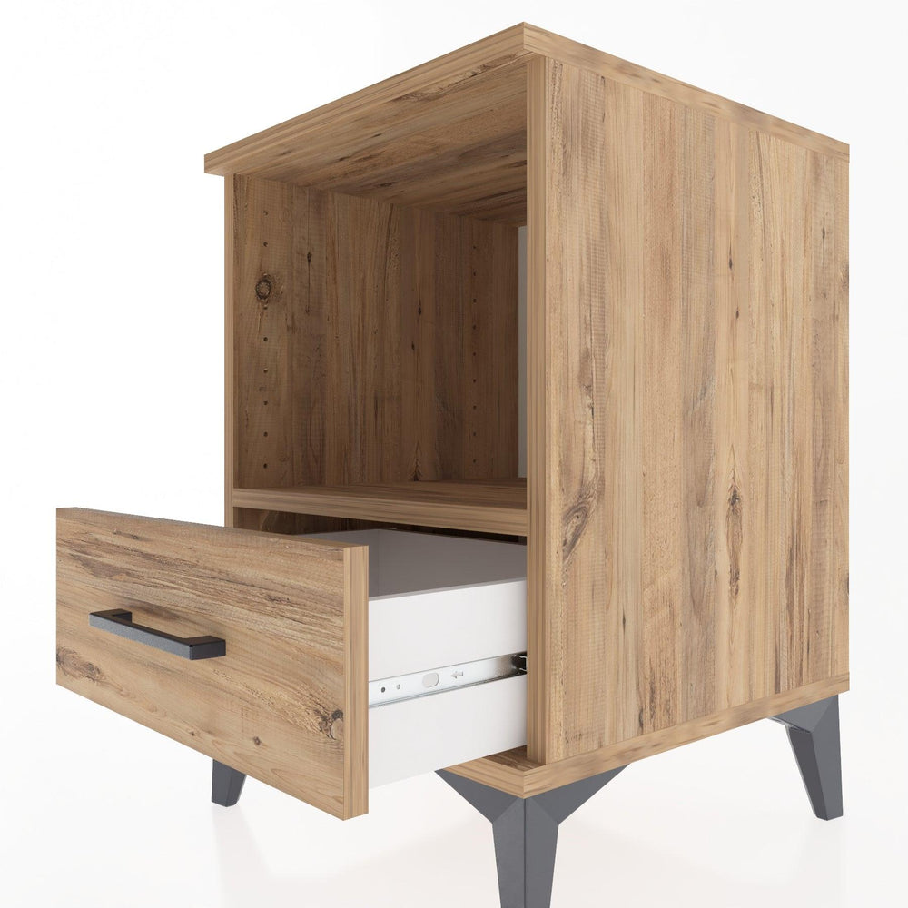 Woodntry Modular Nightstand Pine 44x44x52 cm with Drawers and Shelves CR3-3