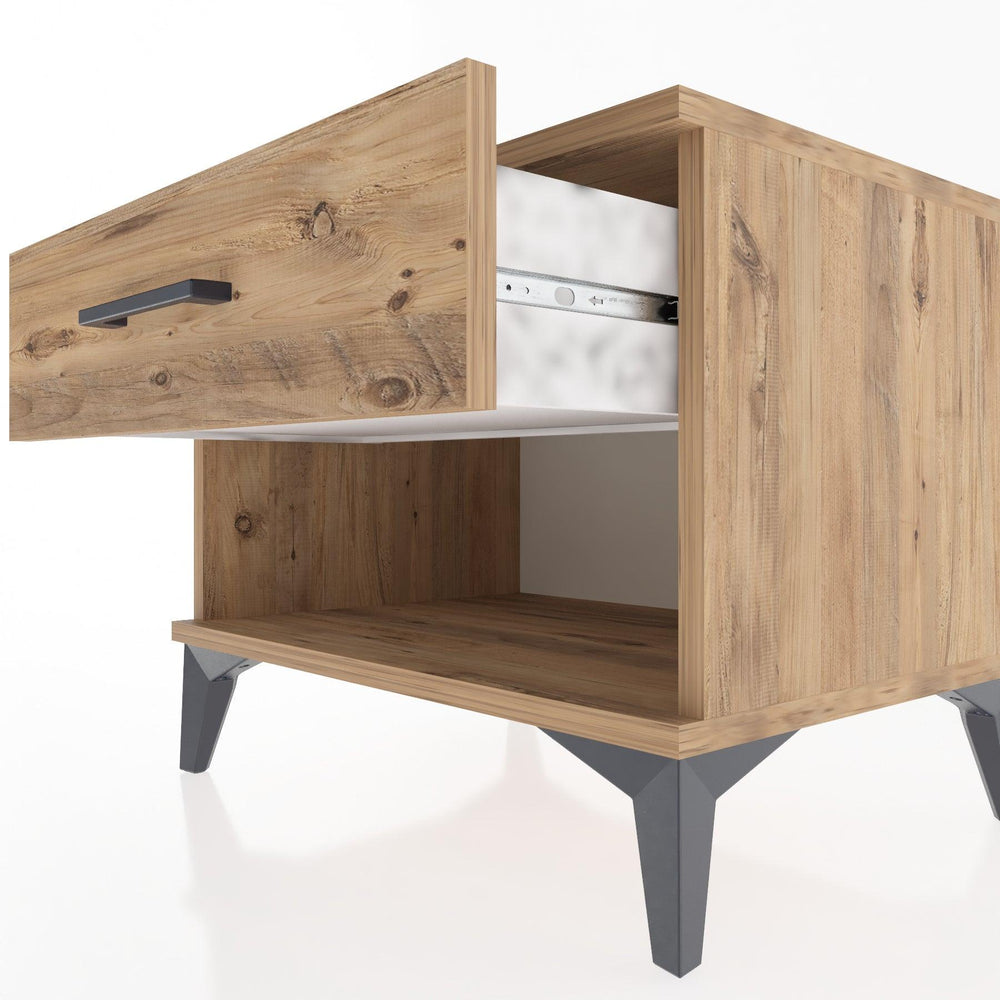 Woodntry Modular Nightstand Pine 60x44x68 cm with Drawers and Shelves CR3-3