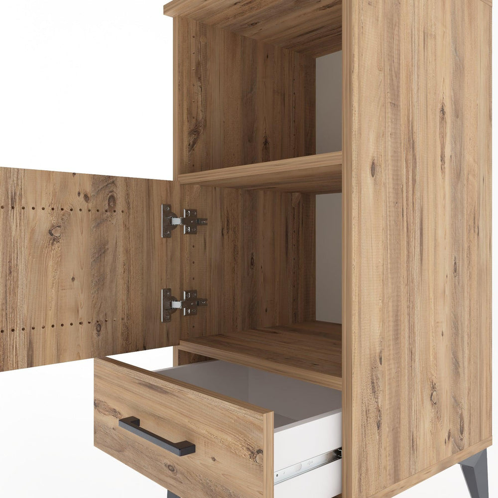 Woodntry Modüler Komodin Çam 44x44x84 cm Fonksiyonel F47-3