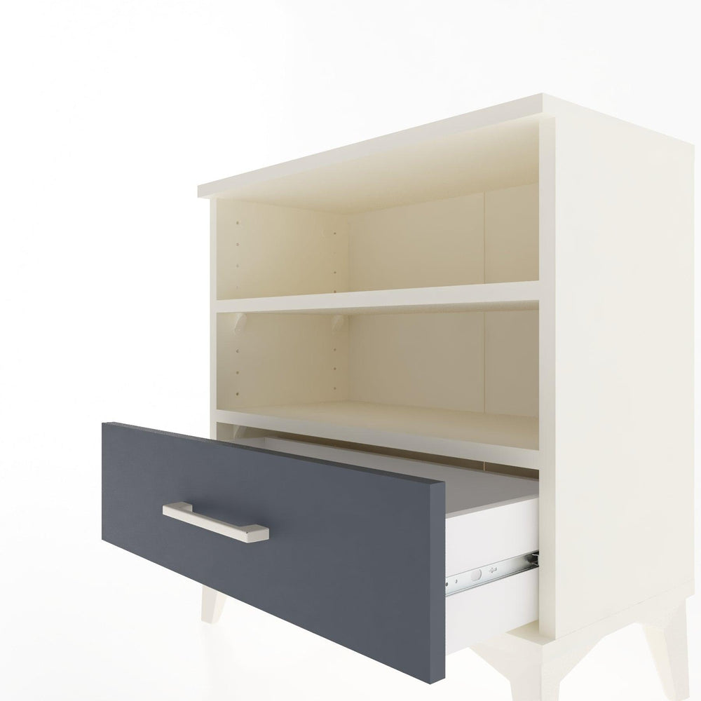 Woodntry Modular Nightstand Moonstone 60x30x52 cm with Drawer and Shelf CR4-1