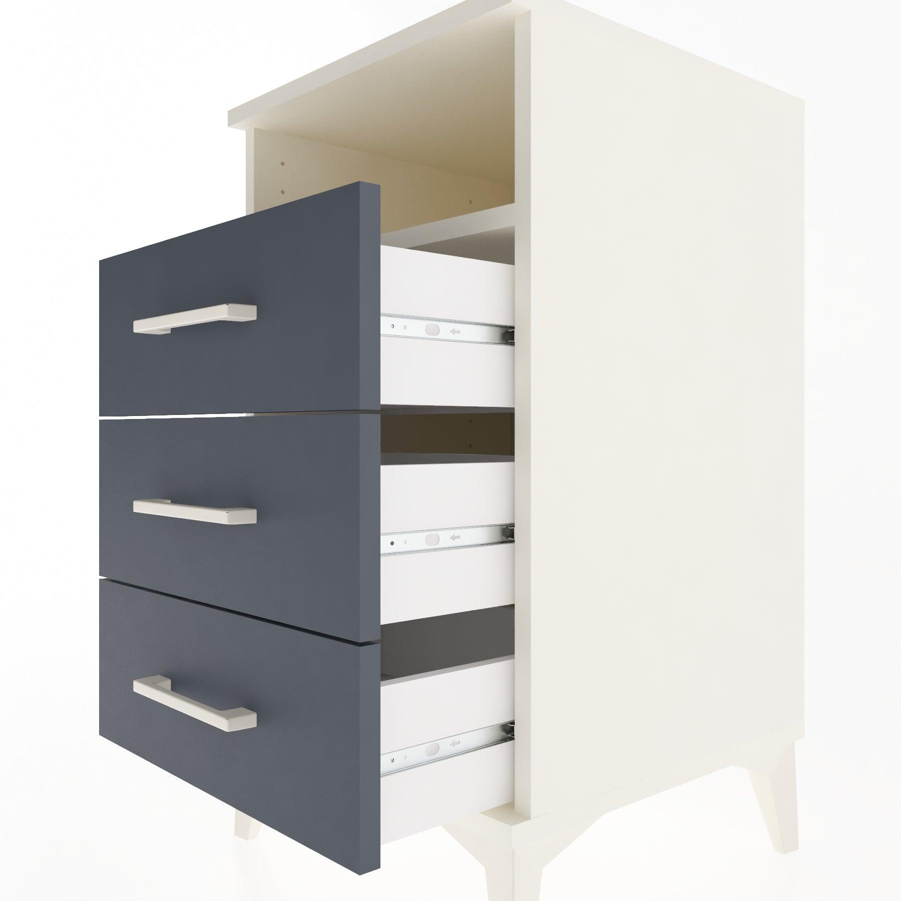 Woodntry Modular Nightstand Moonstone 44x44x68 cm with Drawer and Shelf CR4-1