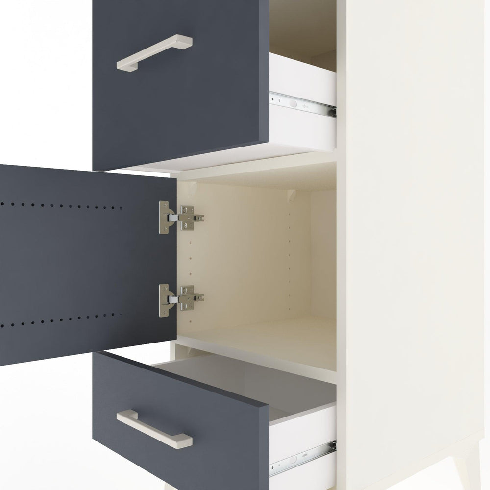 Woodntry Modüler Komodin Aytaşı 44x44x84 cm Kapaklı ve Çekmeceli KC48-1