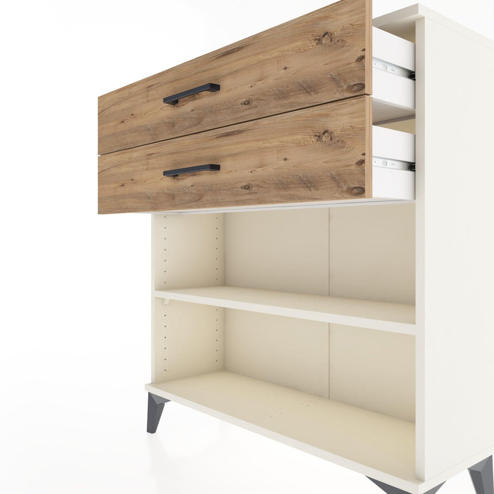 Woodntry Modular Dresser Moonstone 88x30x84 cm with Drawers and Shelves CR4-1