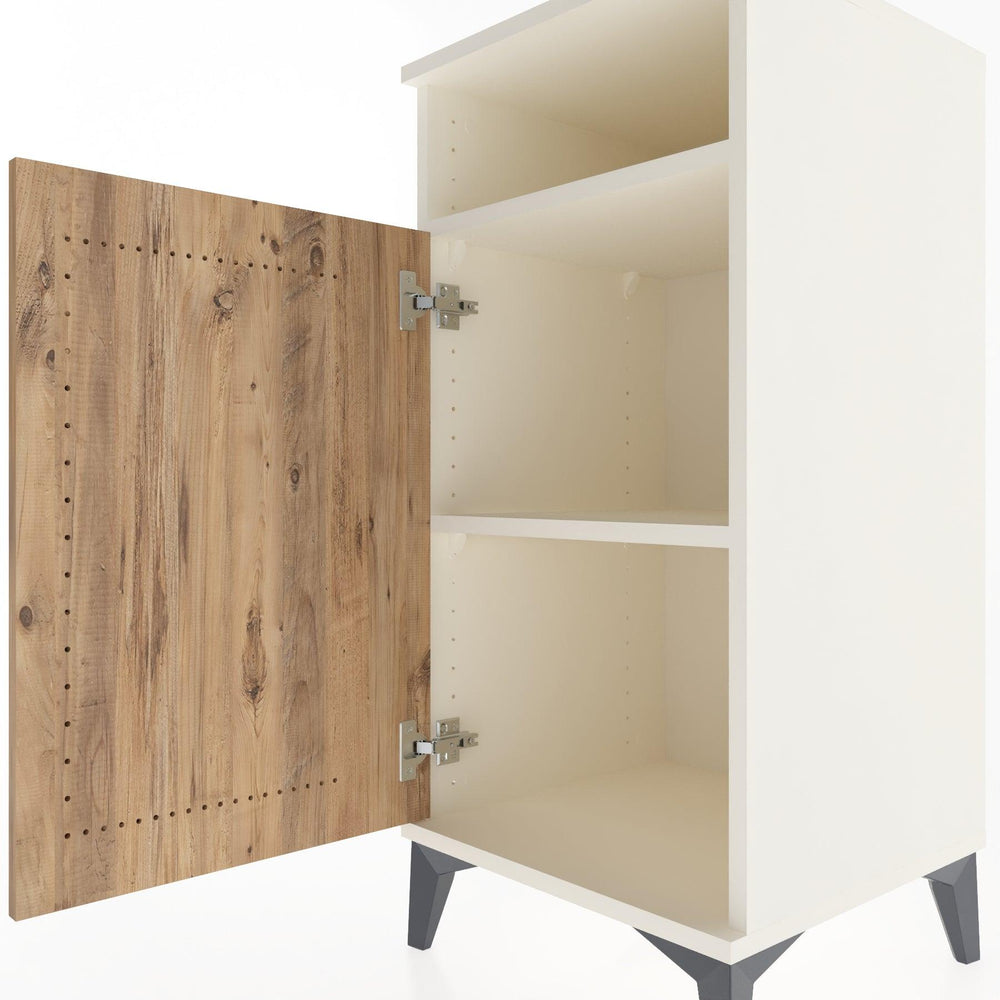 Woodntry Modular Nightstand Moonstone 44x44x84 cm with Cover and Shelf KR26-1