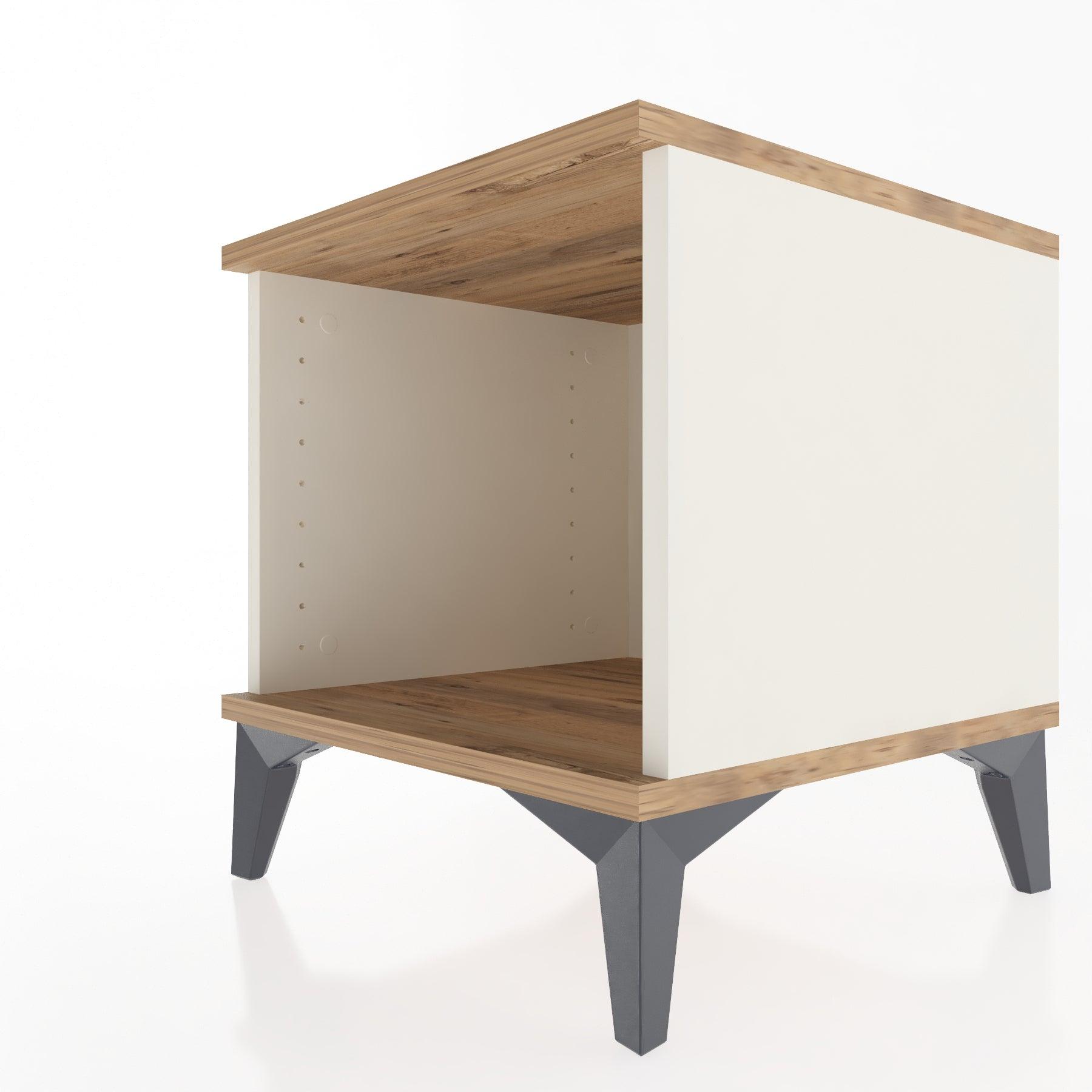 Woodntry Modular Nightstand Moonstone 44x44x36 cm with Shelf R4-1