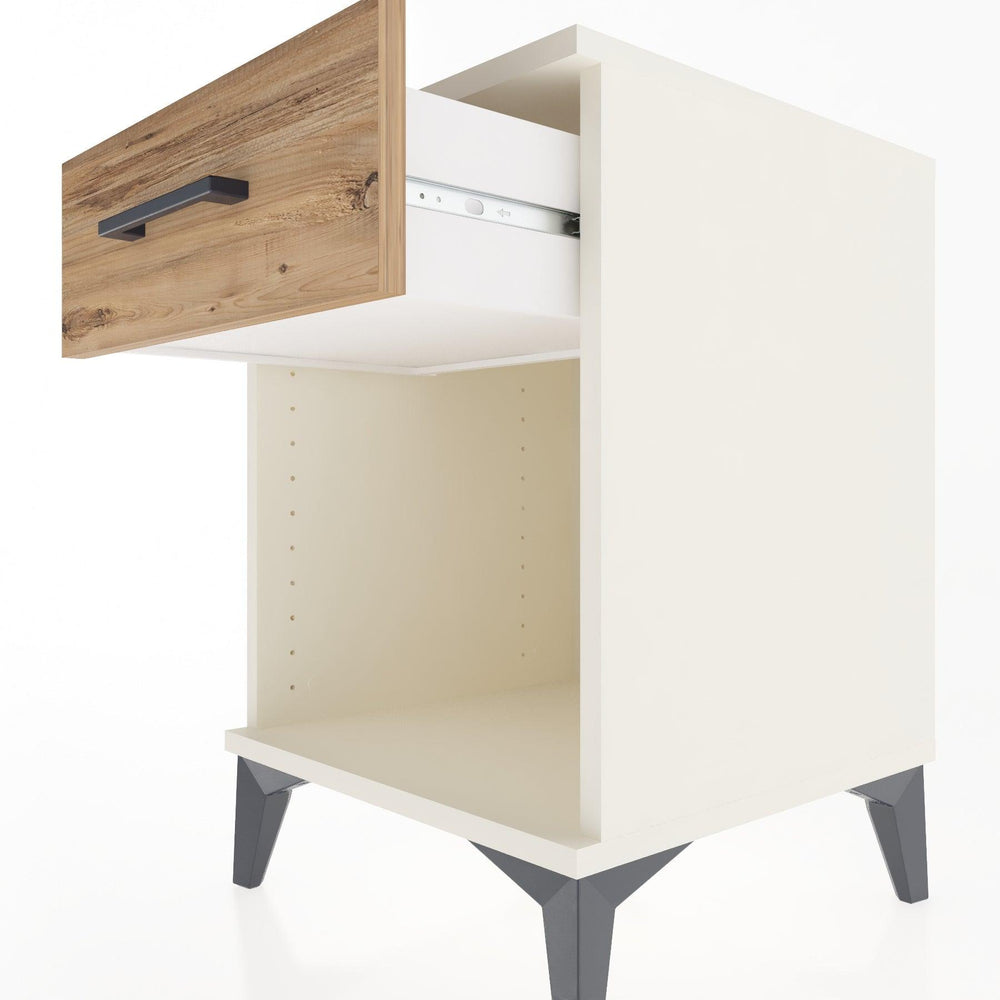 Woodntry Modular Nightstand Moonstone 44x44x52 cm with Drawer and Shelf CR4-1