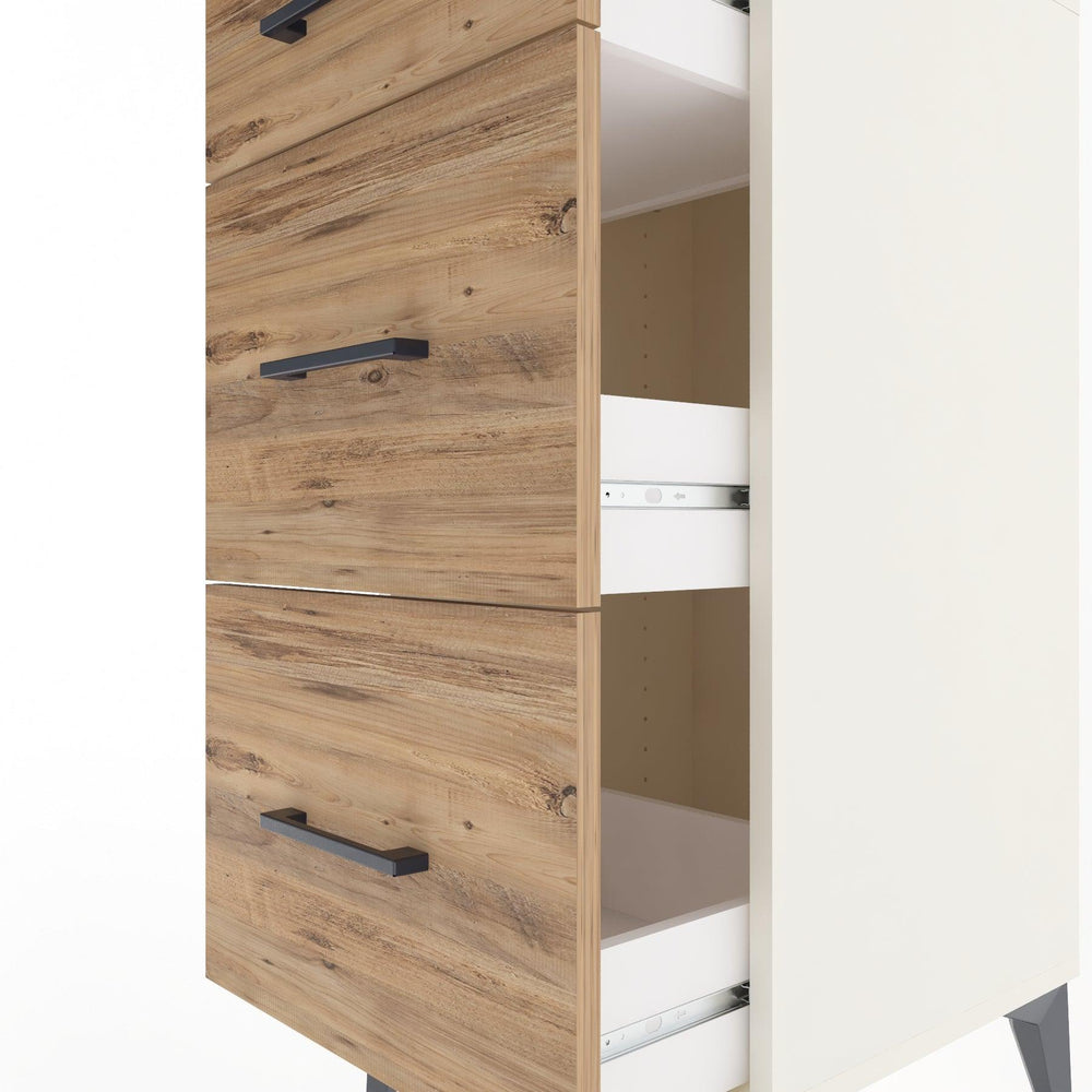 Woodntry Modüler Komodin Aytaşı 44x44x84 cm Çekmeceli C4-1