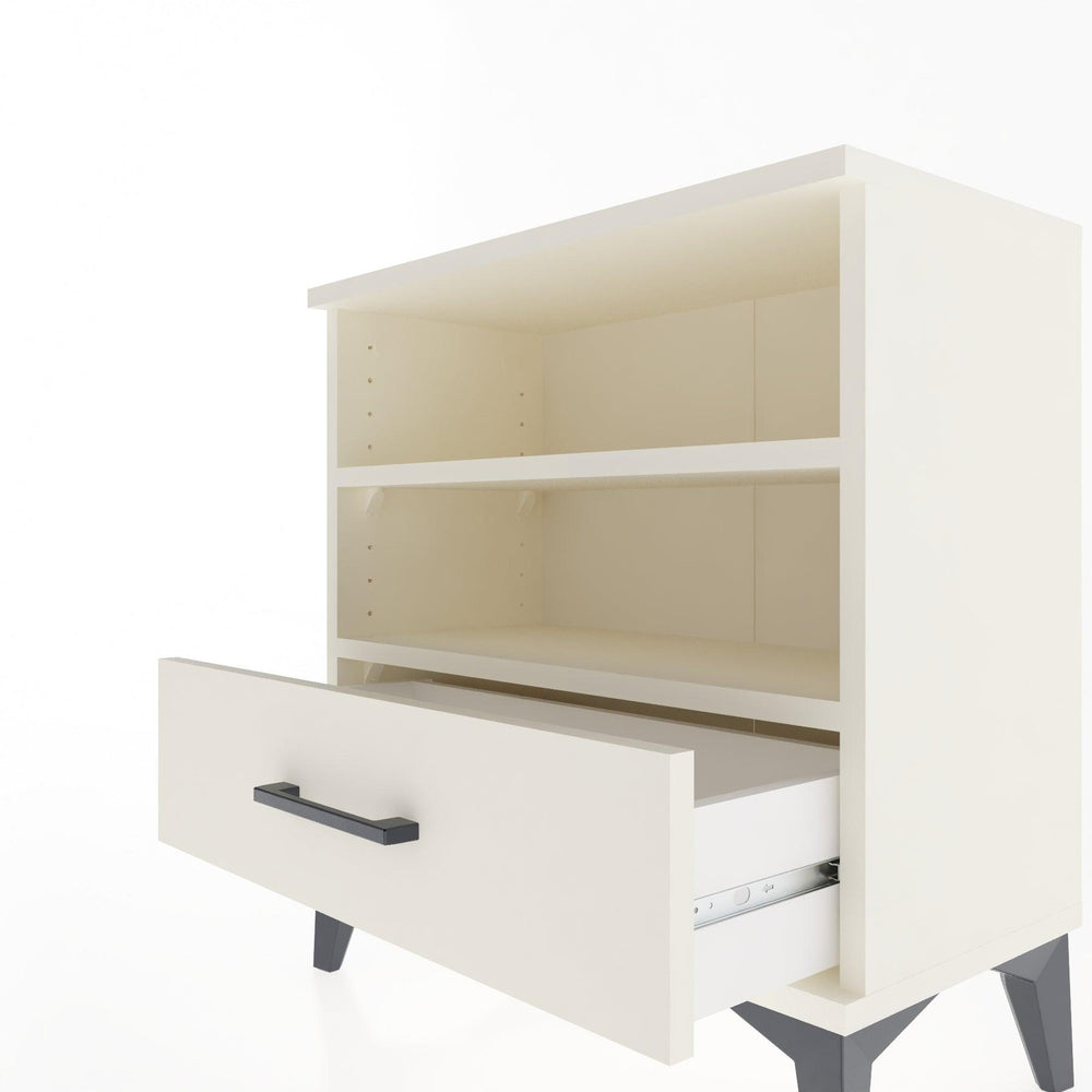 Woodntry Modular Nightstand Moonstone 60x30x52 cm with Drawer and Shelf CR4-1